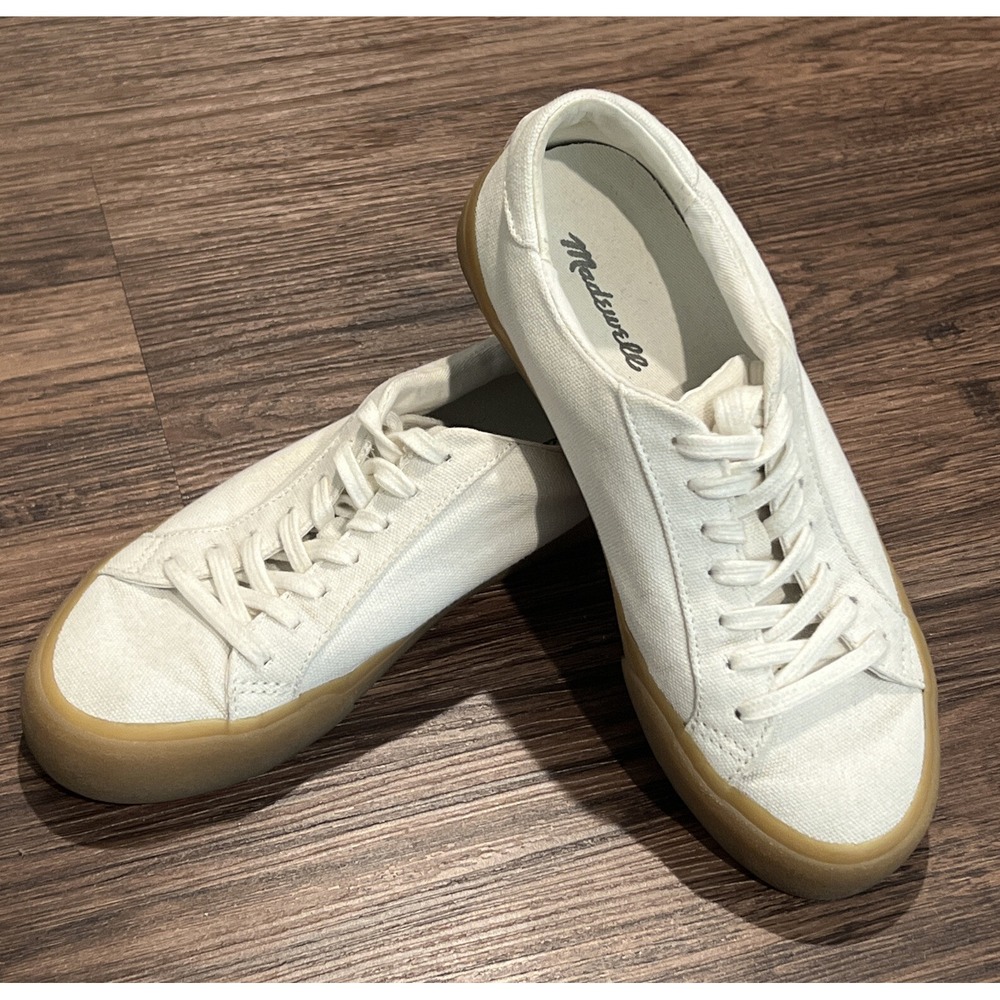 Madewell Women's Sidewalk Low-Top Sneakers in Monochrome Canvas Size 6 L3248